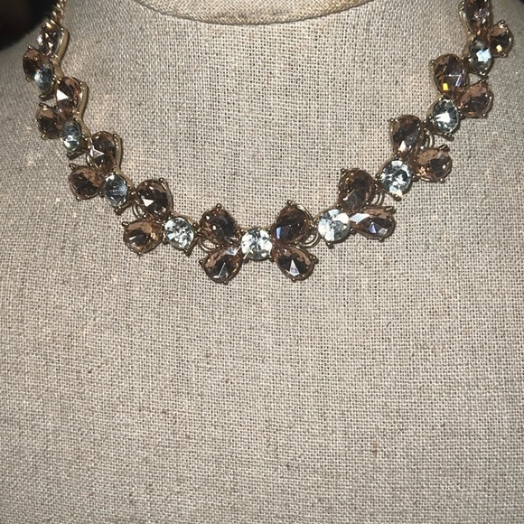 Rhinestone Bow Necklace 13.5-15.5” Pink powder pink blush And Clear Stones - Picture 3 of 9